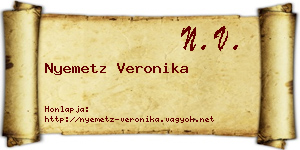 Nyemetz Veronika névjegykártya